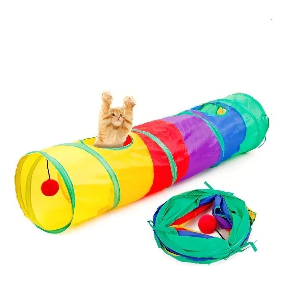 2X Brinquedo Interativo Para Gatos Pets Túnel Labirinto Colo