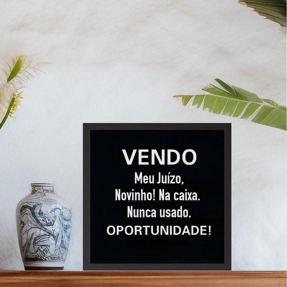 Quadro Vendo Meu Juízo - 33X33Cm - Com Vidro