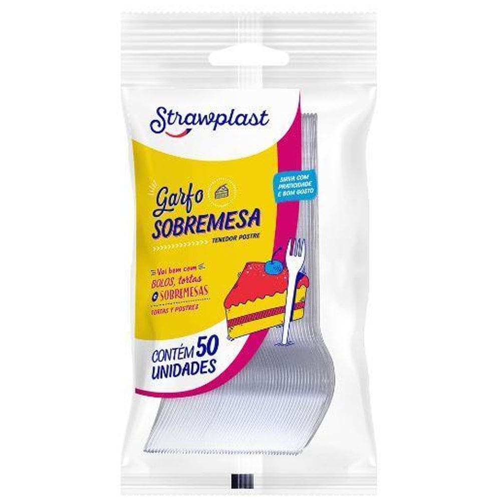 Garfo Sobremesa Strawplast