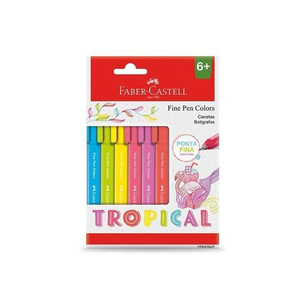 Caneta Fine Pen 0.4Mm Tropical Faber-Castell Blister