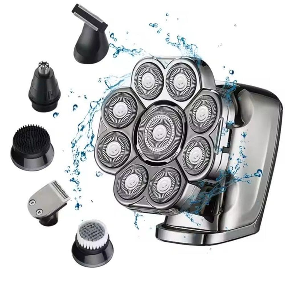 Barbeador Navalha 9D Escova E Aparador Para Barba E Cabelo