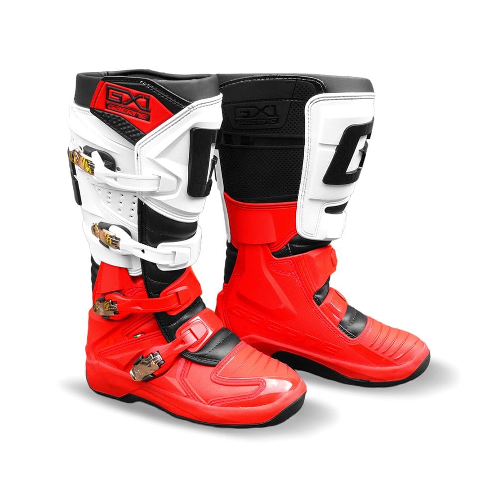 Bota Gaerne Gx1 Evo Articulada Sola Injetada Vermelho Branco Trilha Enduro Motocross