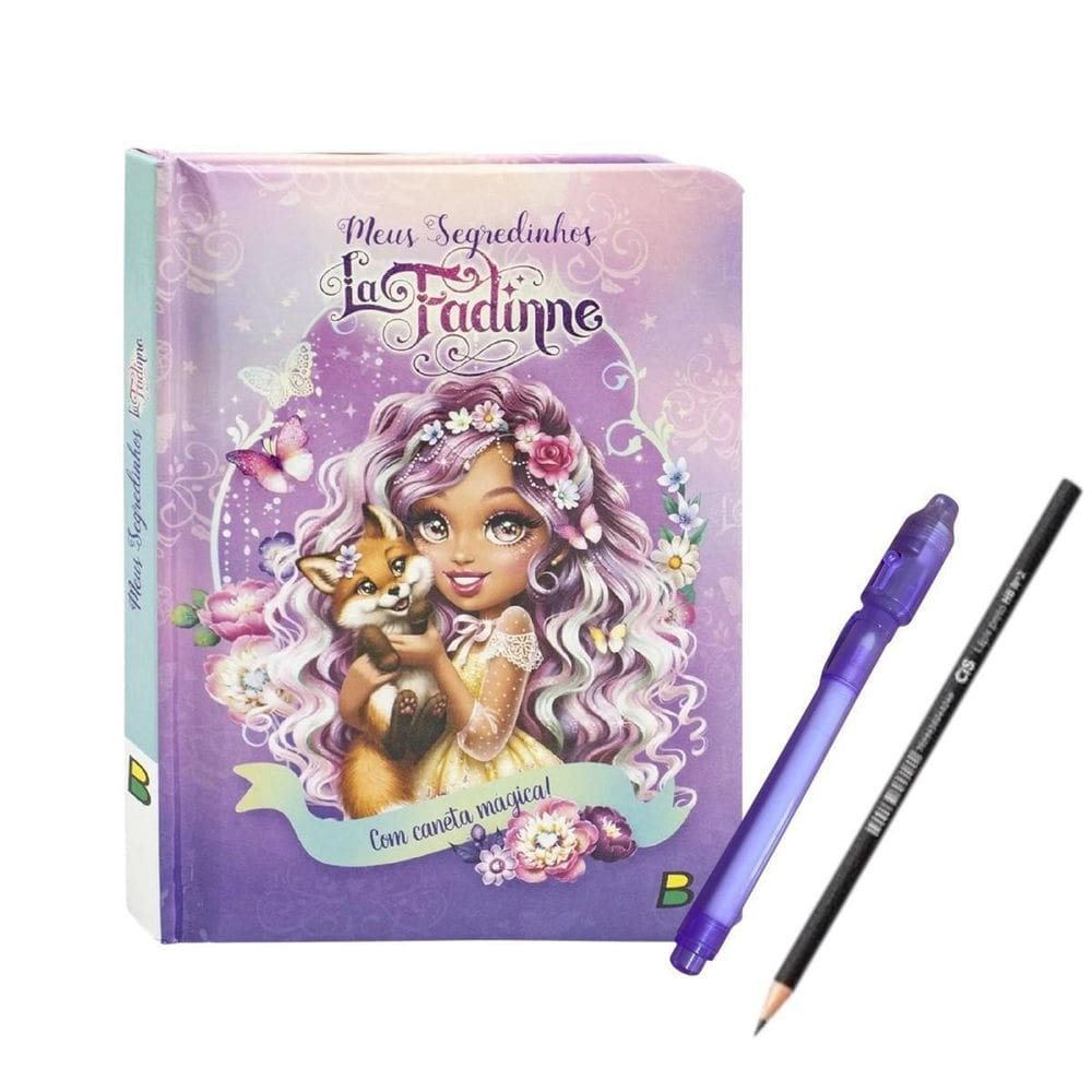 Livro Meus Segredinhos Roxo Infantil Com Caneta Mágica+Lápis