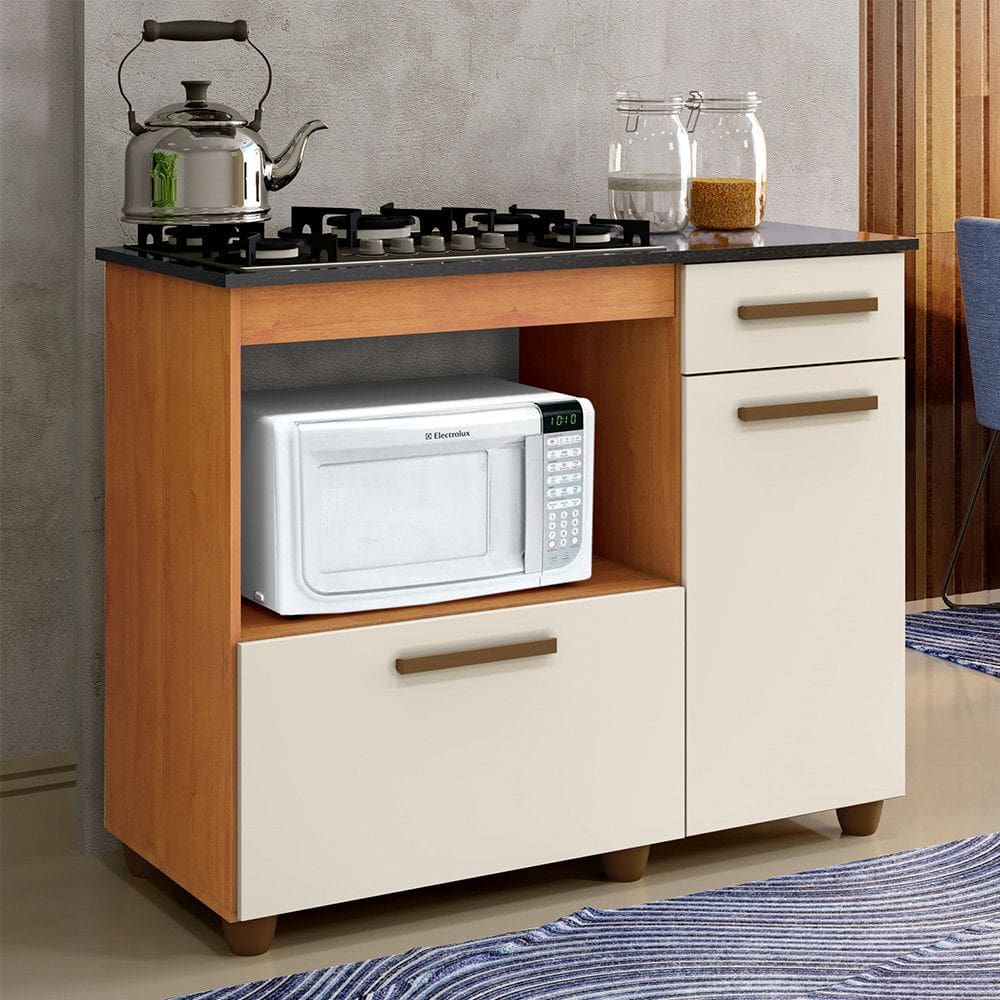 Balcao para Cooktop 04 Bocas 2 Portas 1 Gaveta Violeta