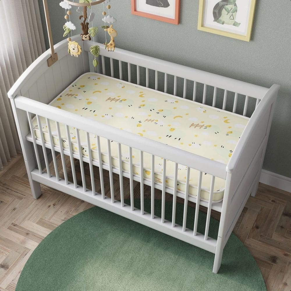 Colchão Baby Berço D18 130x70x7 BMS Estampado Amarelo - Rede Móveis