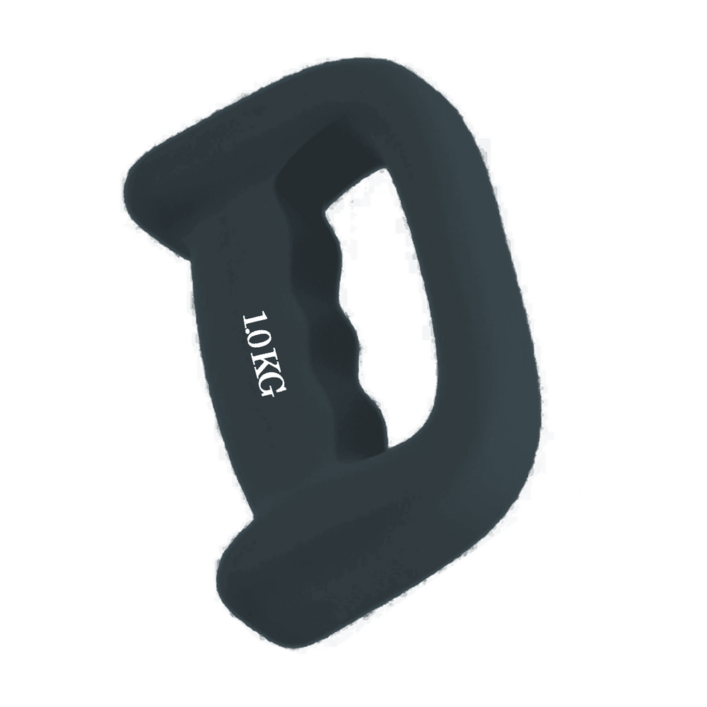 Peso De Mao Halter Boxing Dumbell 1kg Revestido Musculacao Academia Fisoterapia Pilates Treino Fitness Exercicio Preto