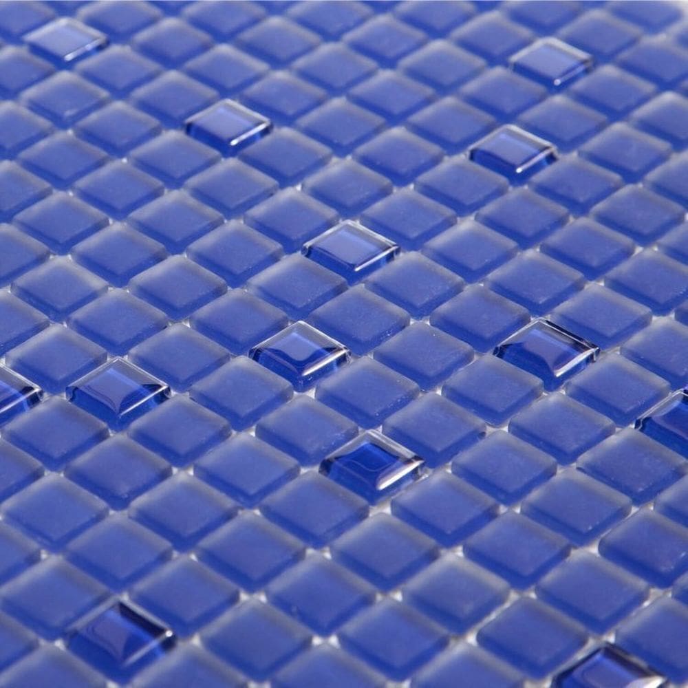 Kit 1m² Pastilha de Vidro Lisa 30cm X 30cm Azul