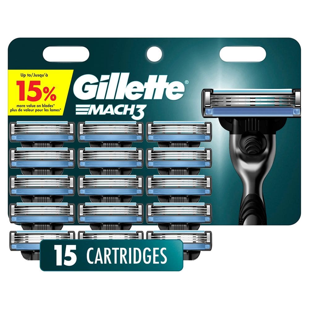 Recargas de barbear Gillette Mach3 para homens, recargas de 15 lâminas