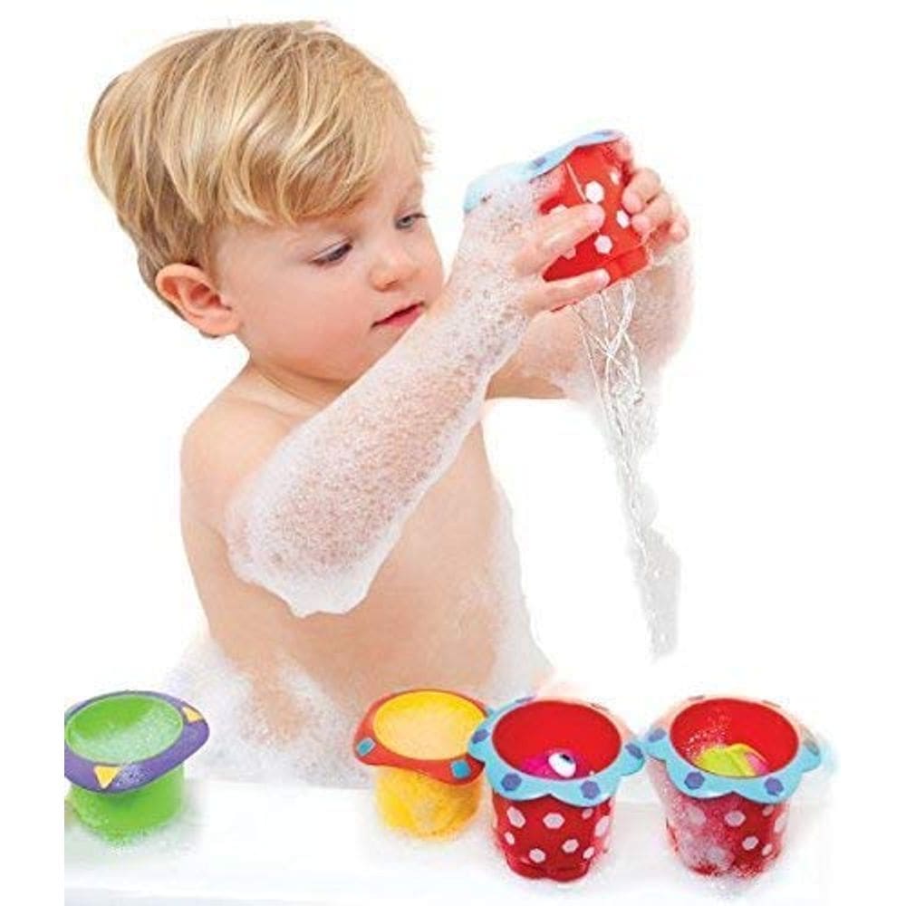 Copos empilháveis, brinquedo de banho para bebês, Nuby Splish Splash, 5 peças