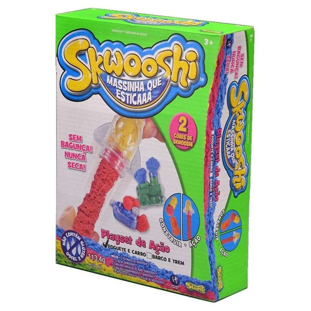 Massinha Skwooshi Playset de Ação Barco e Trem - Sunny