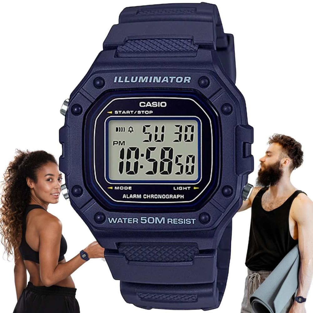 Relógio Casio Masculino Digital Azul W-218H-2AVDF