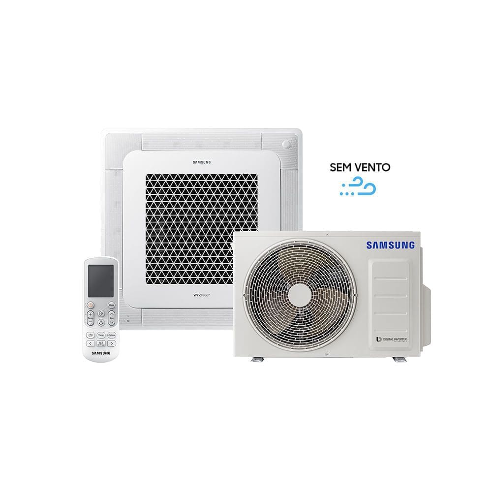 Ar Condicionado Inverter Cassete 4 vias WindFree com WiFi 24.000 BTUs Quente/Frio