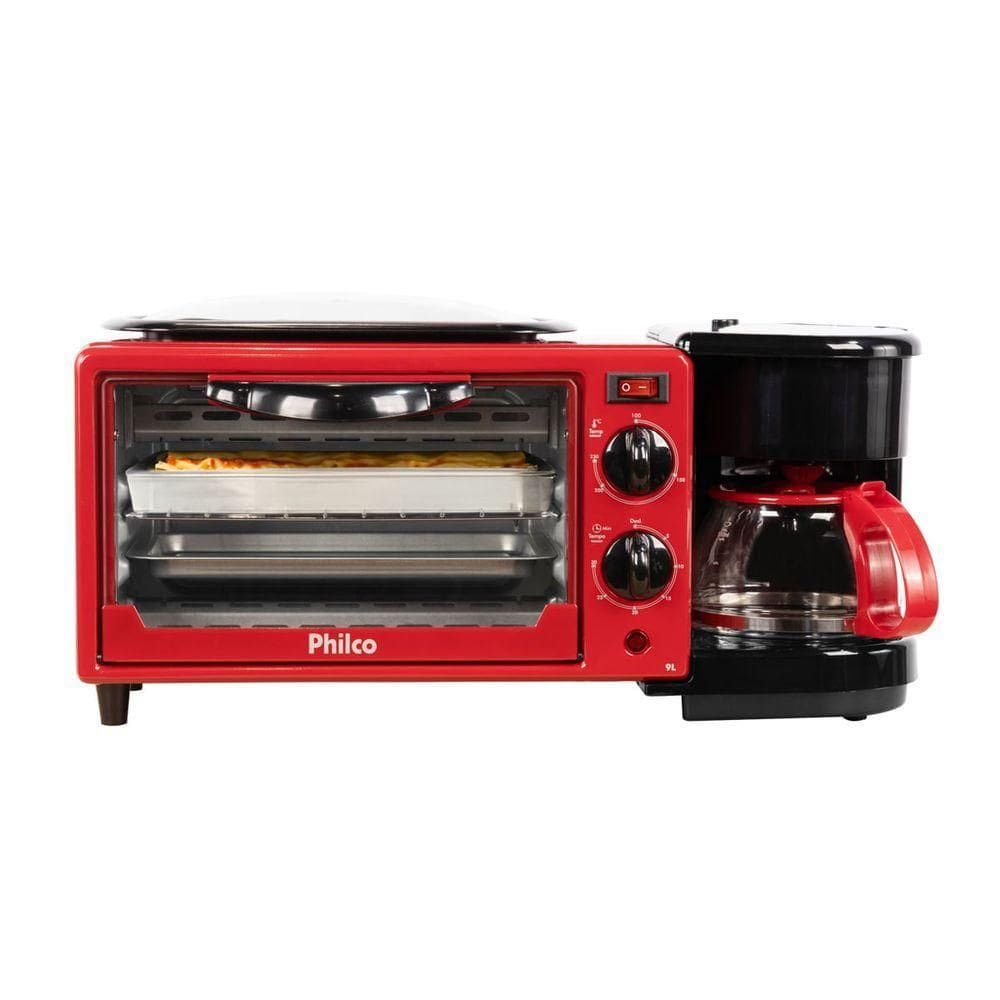 Forno Elétrico Philco 3 Em 1 PFE09V Forno, Cafeteira E Grill 220V