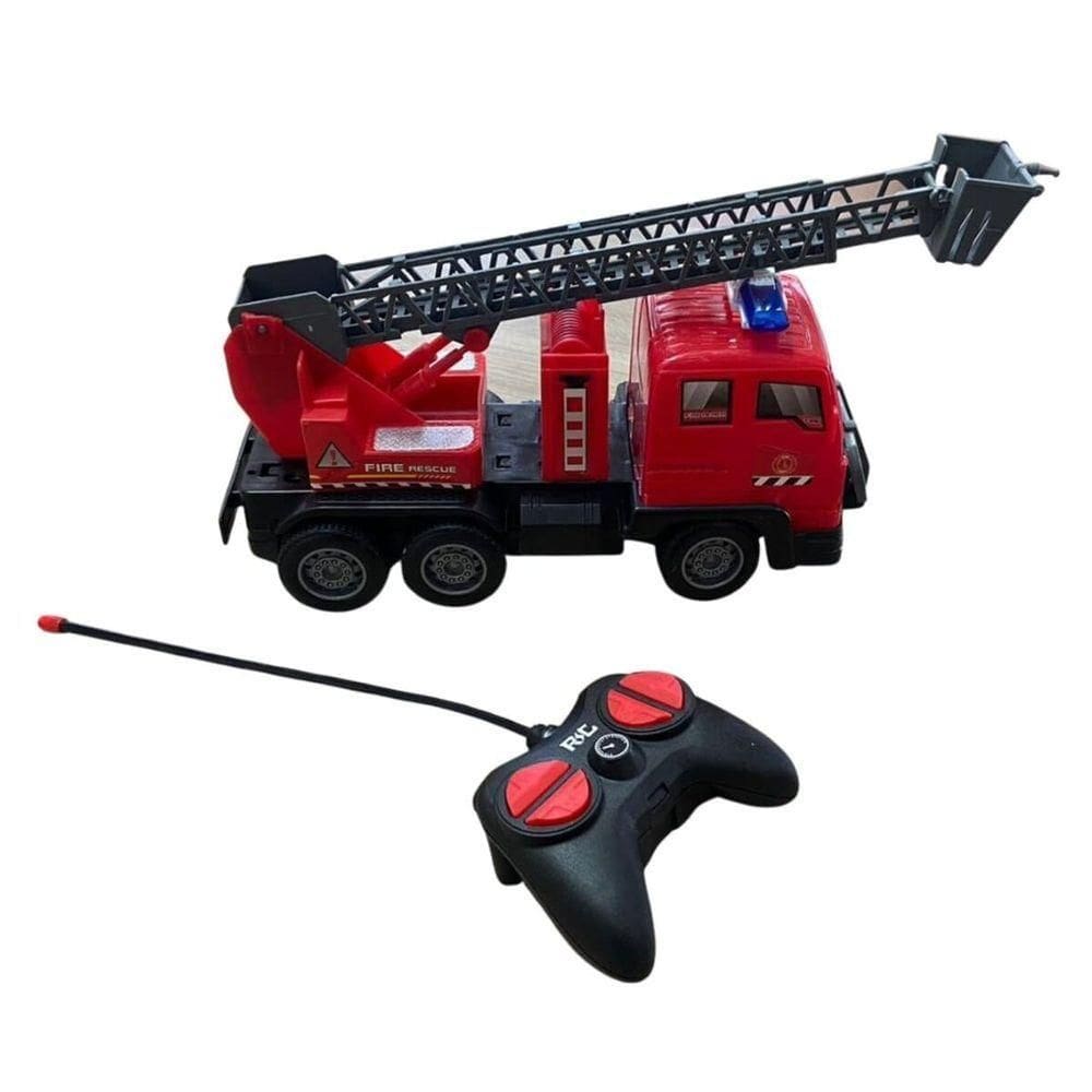 Caminhão De Bombeiro Com Controle Remoto - Vermelho