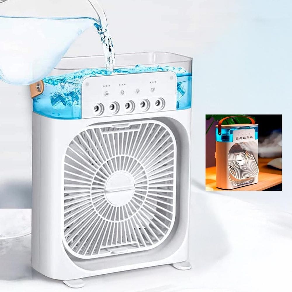 Mini Ventilador Climatizador Portátil Idificar E Resfriar