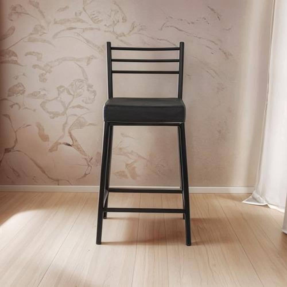 Banqueta Media Aco 60Cm Preto Paris Metalnew