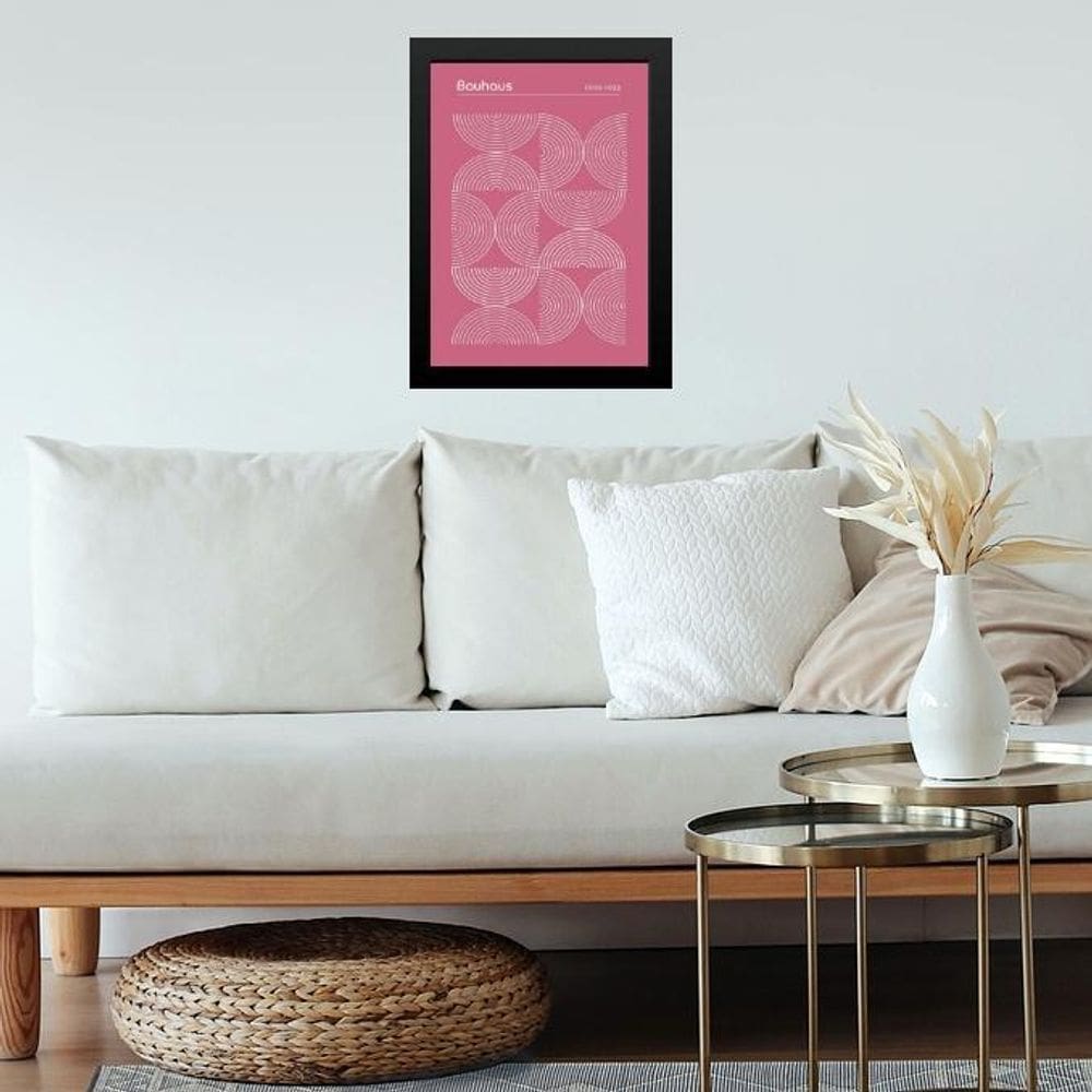 Quadro Bauhaus Poster - Inverted Circles Pink 33X24Cm