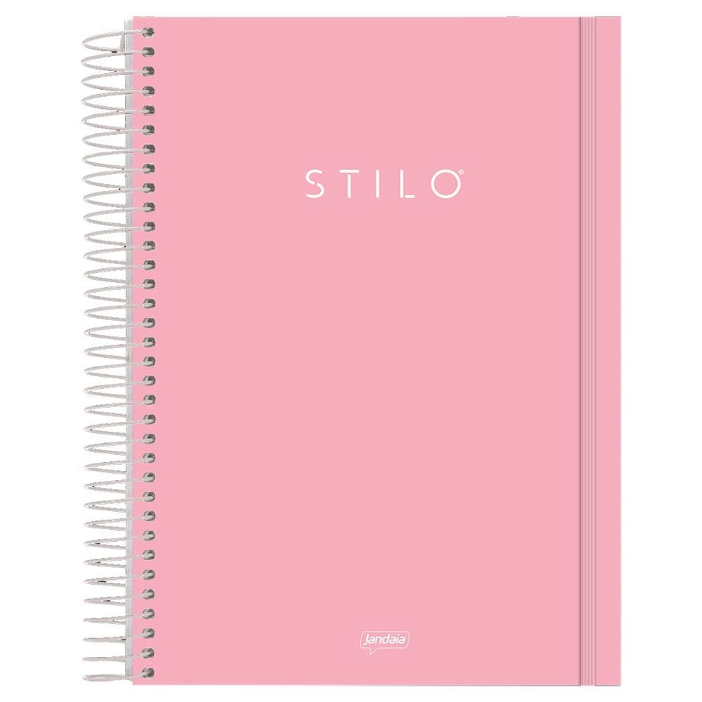 Caderno Universitário 1M PP 80F Stilo Rosa Pastel 6886277 - Jandaia