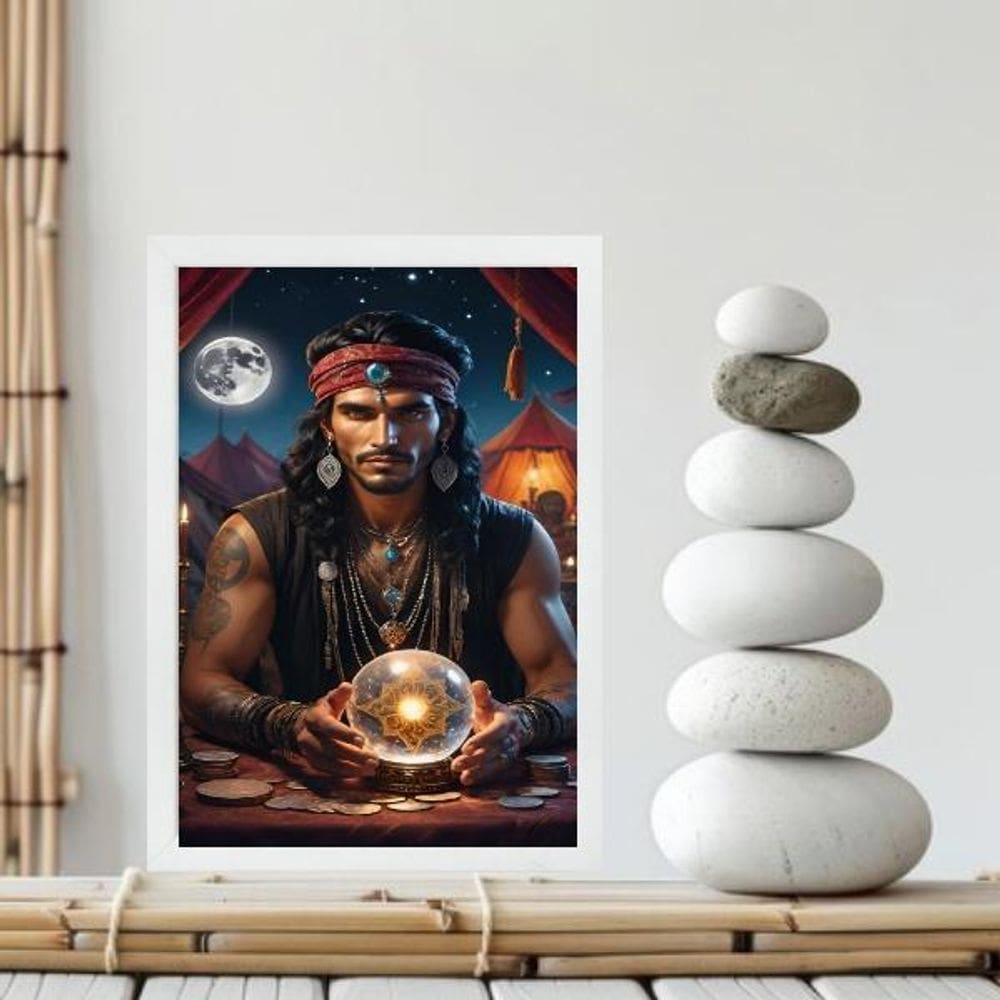 Quadro Cigano Wladimir - Bola Cristal 24X18Cm