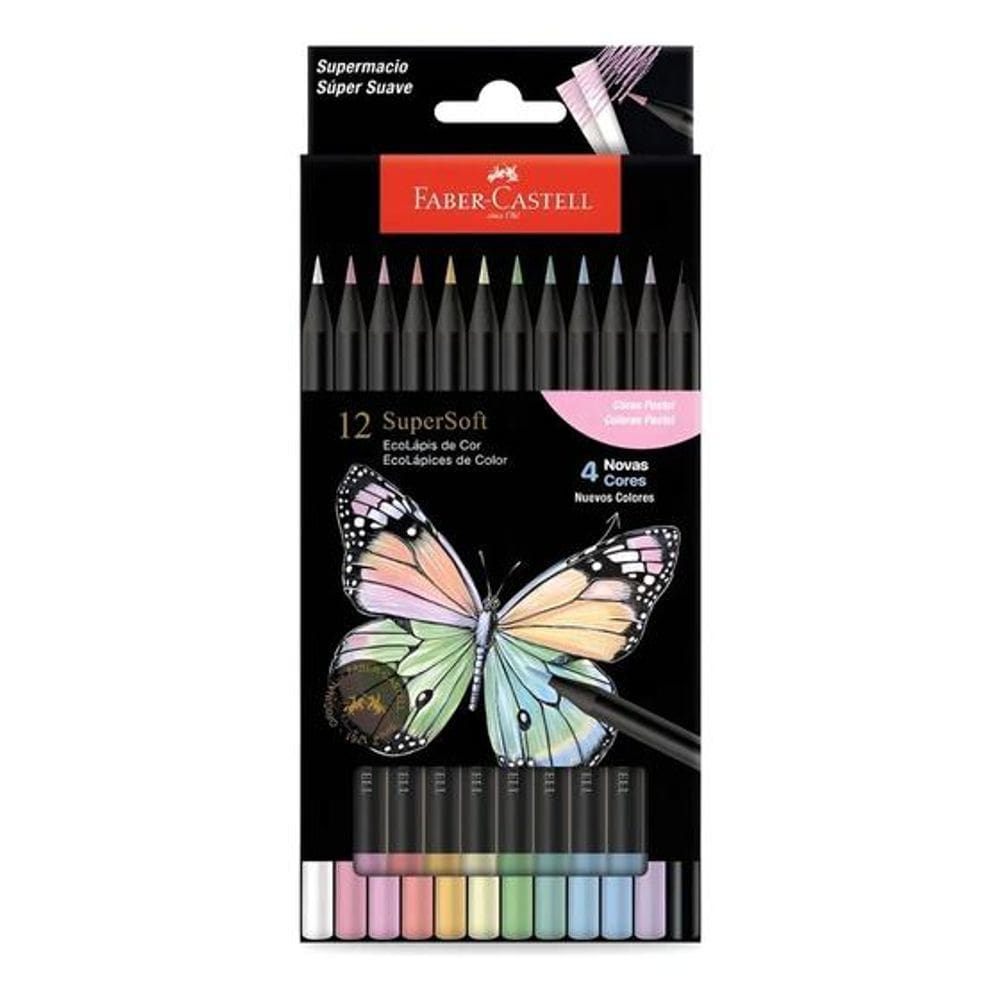 Lápis de Cor SuperSoft - Pastel - 12 Cores - Faber Castell