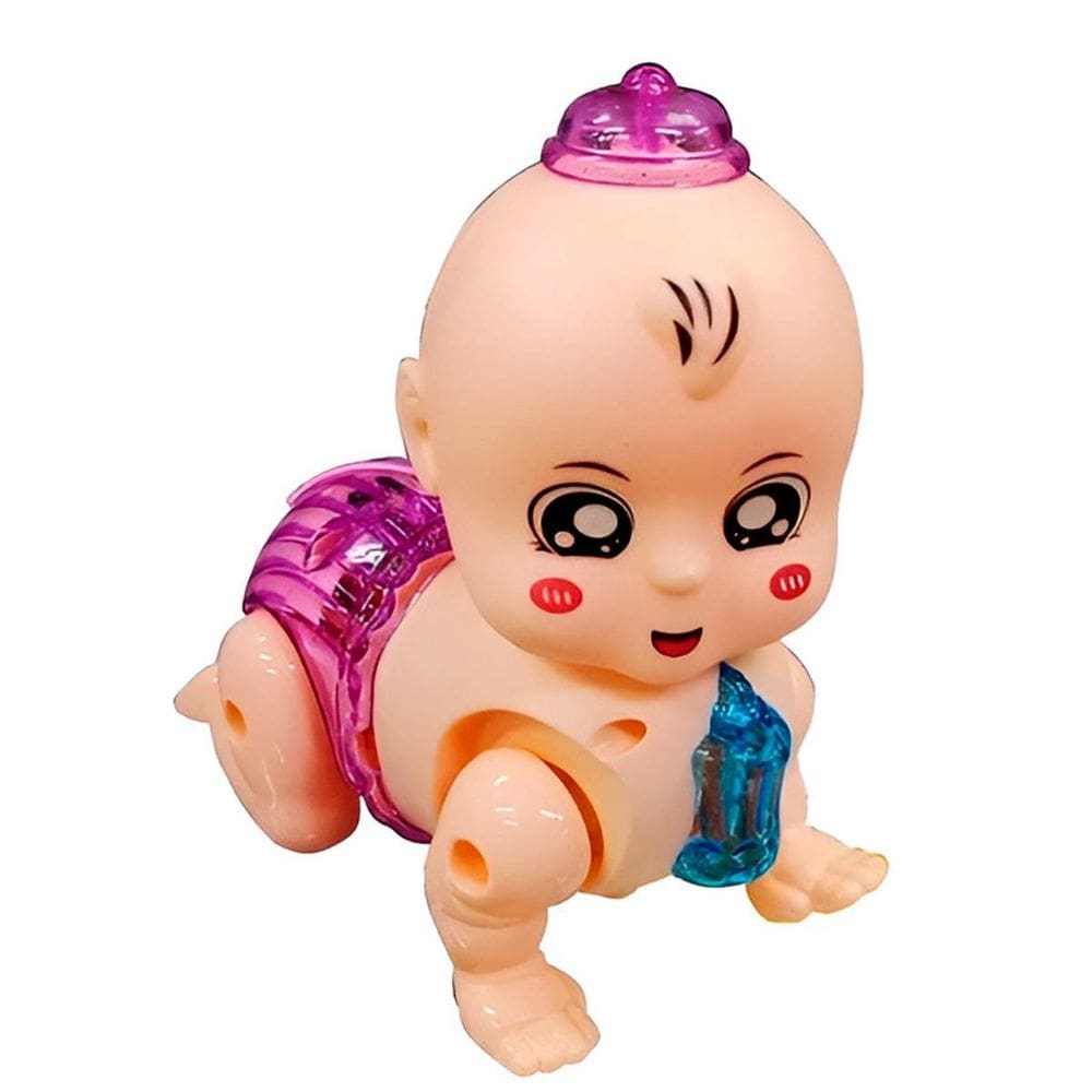 Brinquedo Boneca Bebê Engatinha Luz Som Interativa