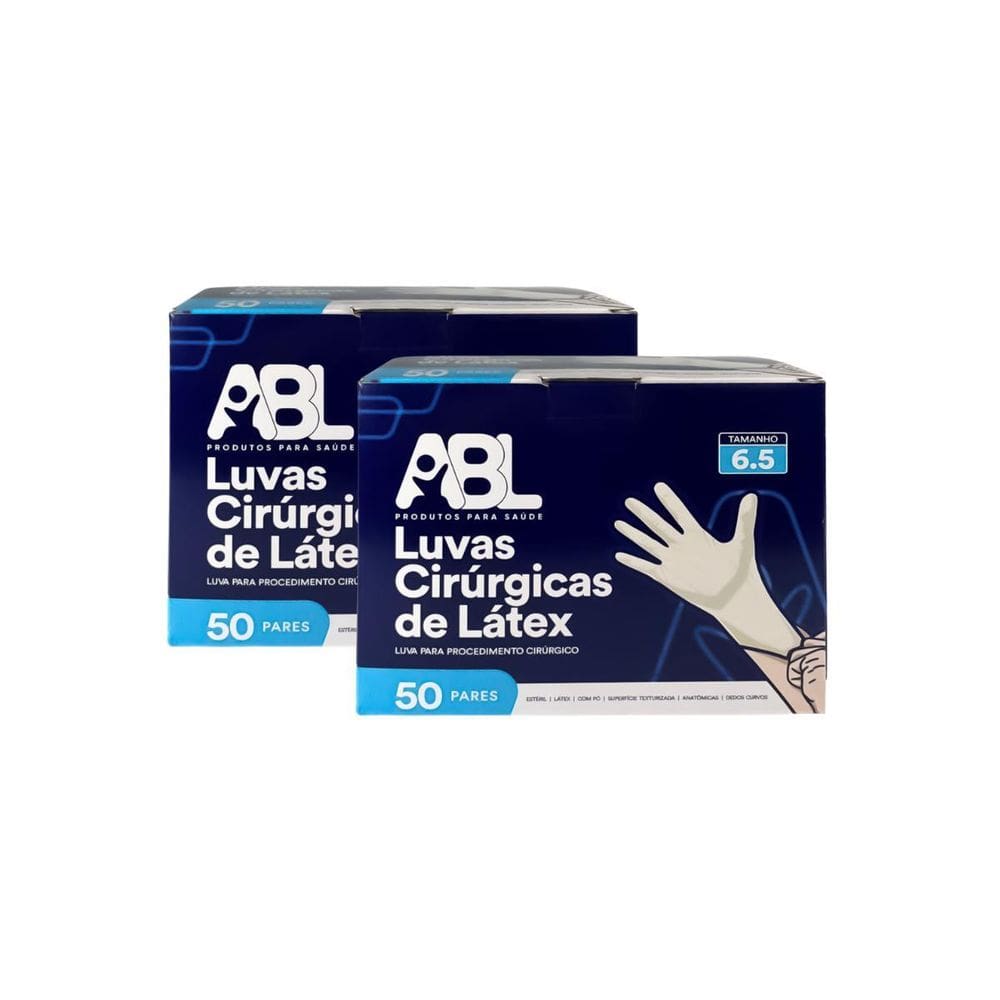 Kit Luva Cirúrgica Estéril Com Pó Abl Premium 100 Pares 7,5