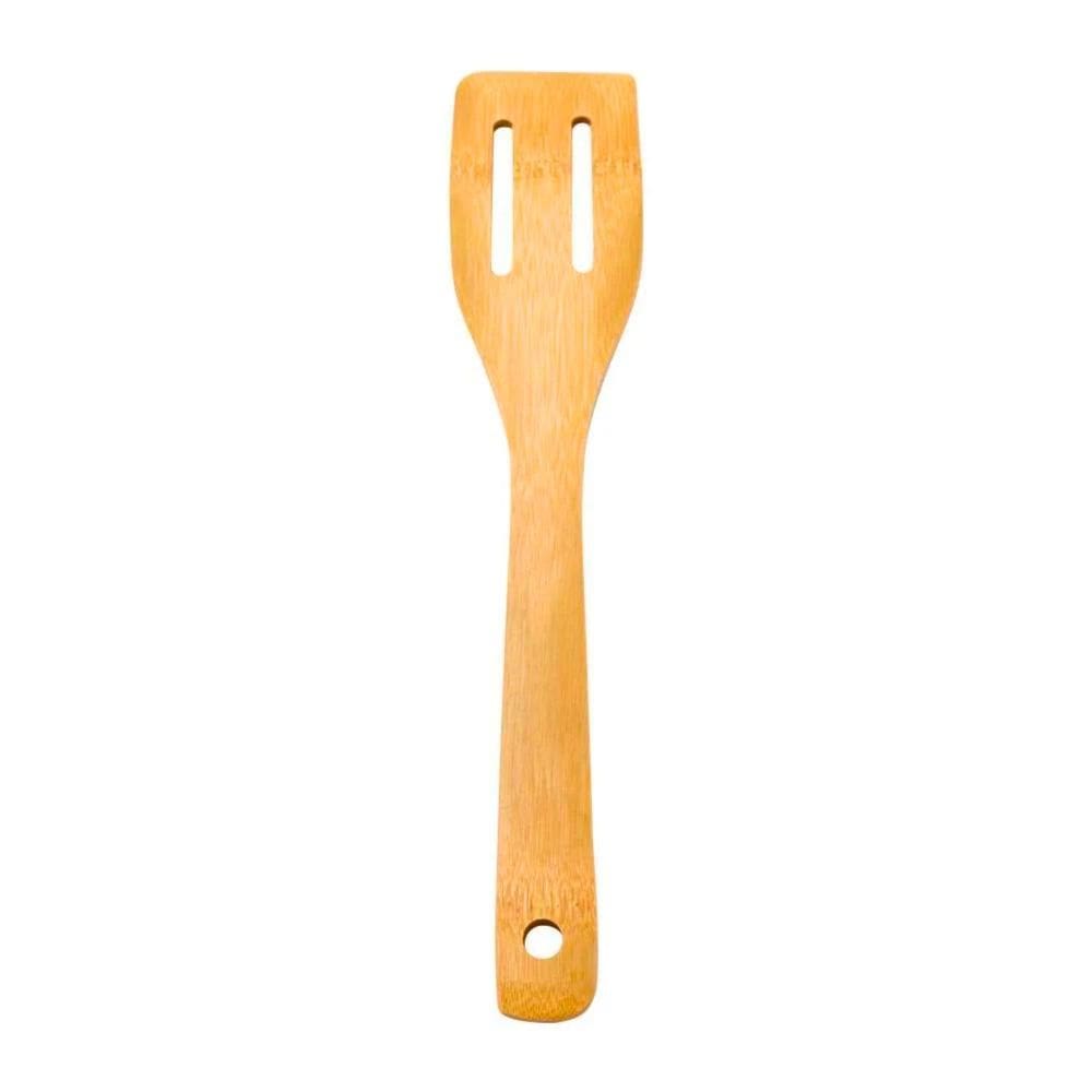 Espátula Vazada De Bambu 30Cm Orgânica Cozinha Reforçada