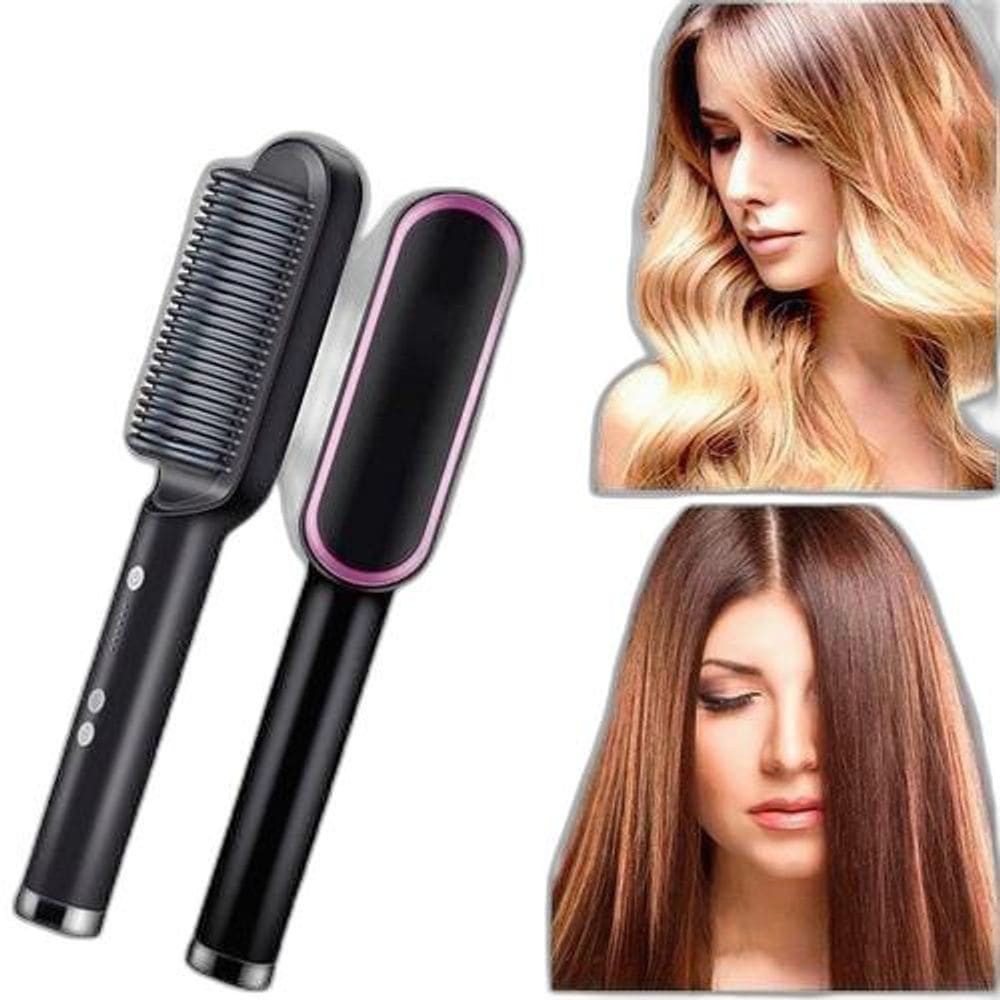 Escova Alisadora 3 Em 1 Hair Alisa Seca Hidrata Bivolt