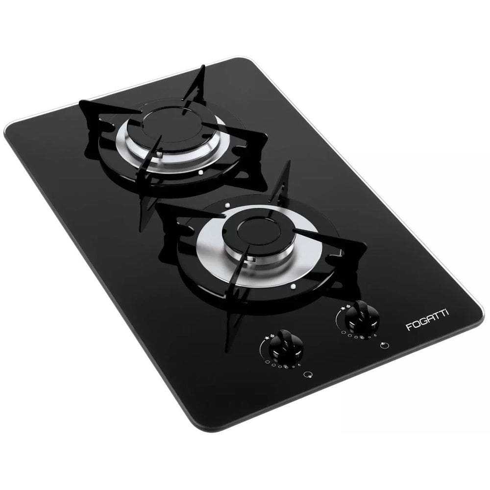 Fogão Cooktop V200 Preto Inox 2 Bocas Bivolt - Fogatti