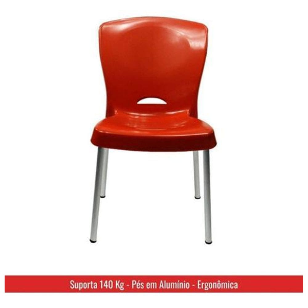 2 Cadeiras De Plástico Pés Em Alumínio - Lola - Ecomobili