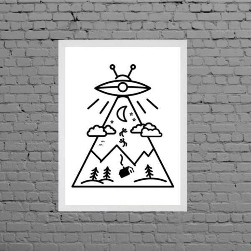 Quadro Decorativo Abdução Disco Voador 24X18Cm