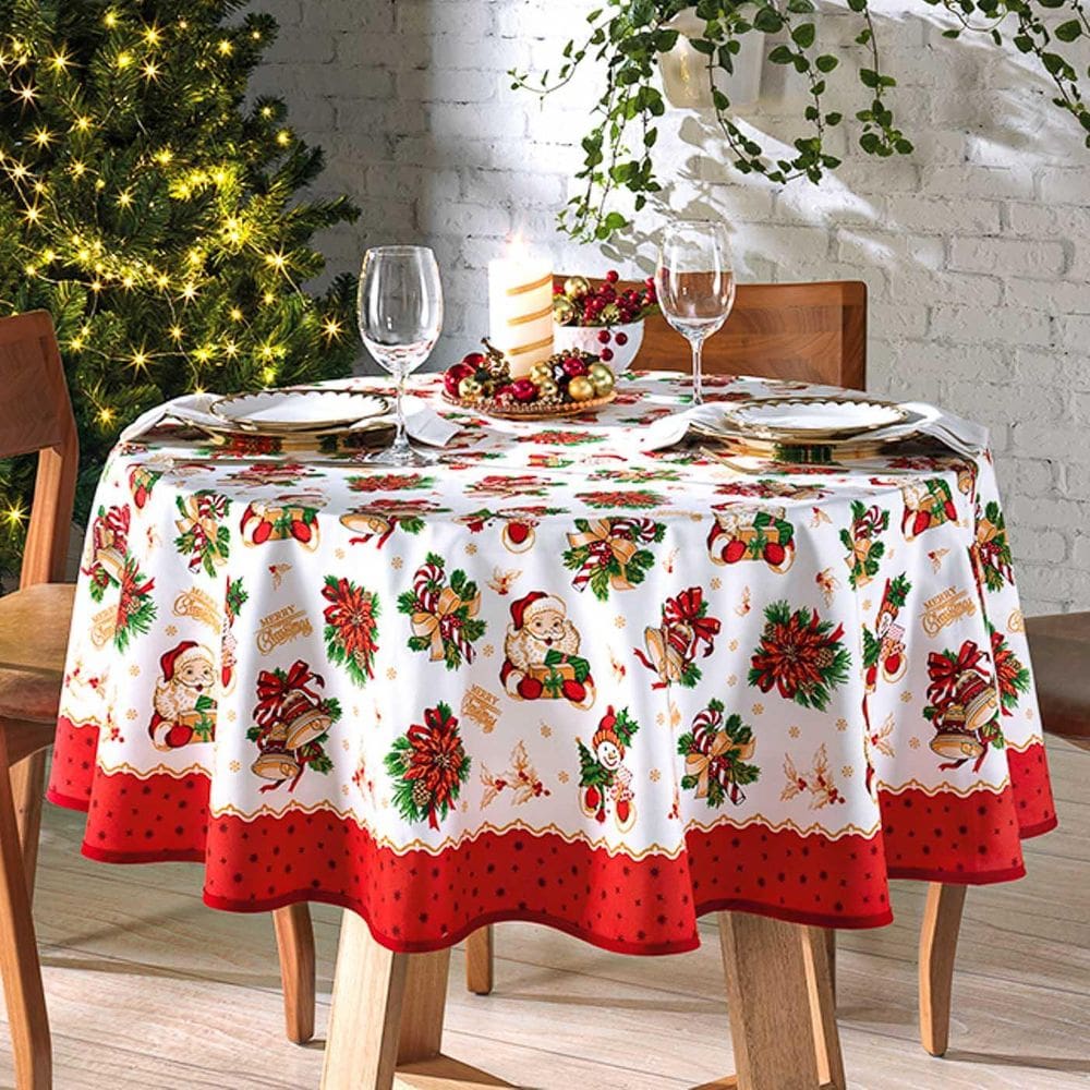 Toalha De Mesa Natal Redonda 4 Lugares Dohler Escolha A Cor
