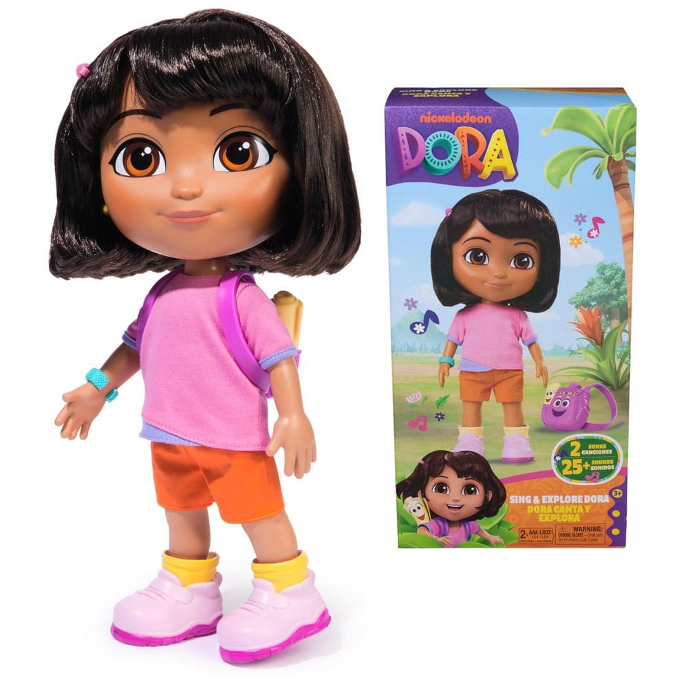 Doll Dora Sing & Explore com música, efeitos sonoros e acessórios