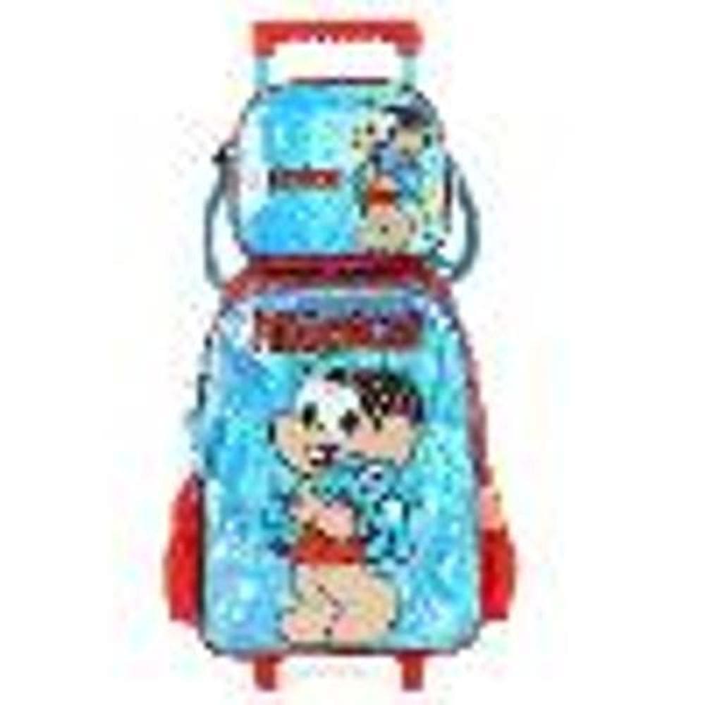 Kit Mochila Escolar E Lancheira Termica Monica Azul - Luxcel