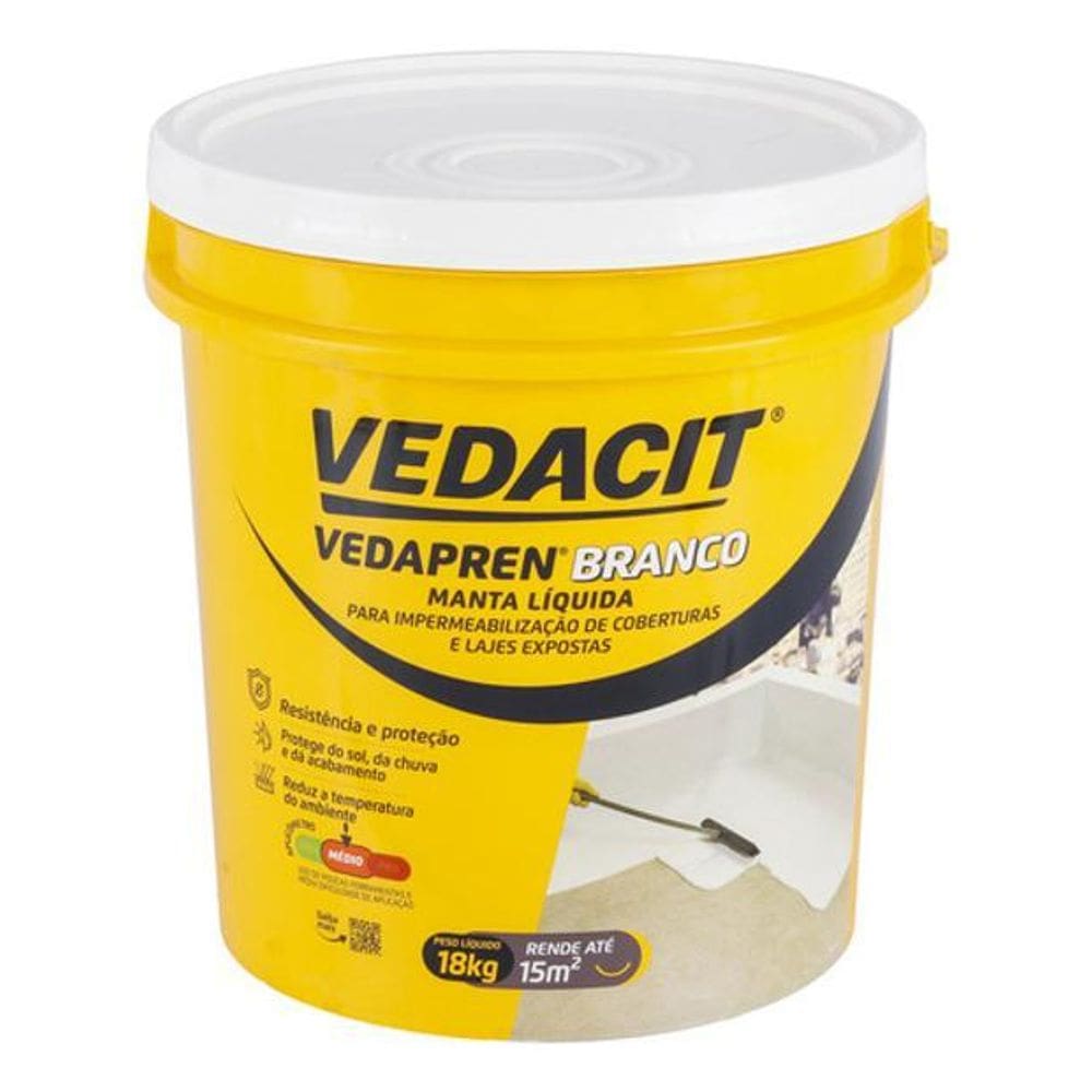 Manta Liquida Acrilica Vedapren Branca 18Kg - Vedacit