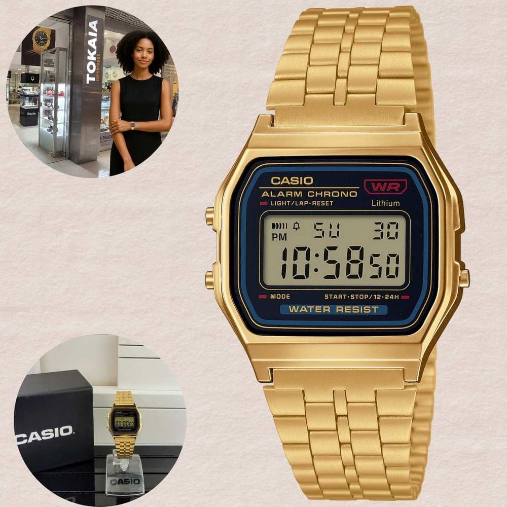 Relógio Casio Unissex Digital Vintage Dourado A159WGEA-1DF