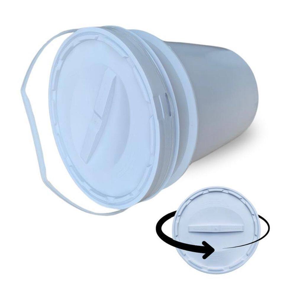Balde Para Garrafas 20 Litros E Tampa Rosca - Kit 18 Pçs