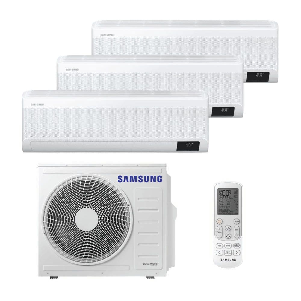 Ar Condicionado Multi Split Inverter Samsung WindFree 24.000 Btus (2x Hi Wall 9.000BTUs + Hi Wall 12.000BTUs) Quente e Frio 220V