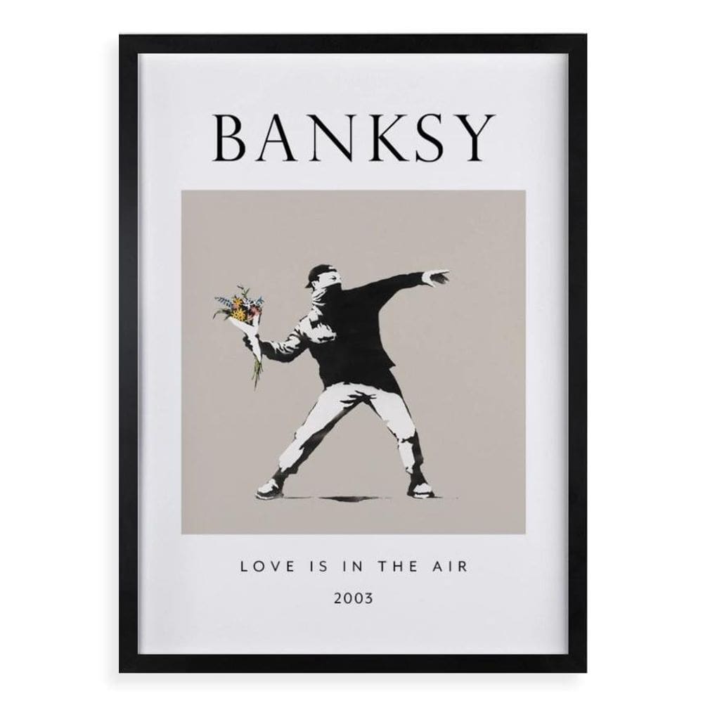 Quadro Banksy Love Is In The Air 24X18Cm