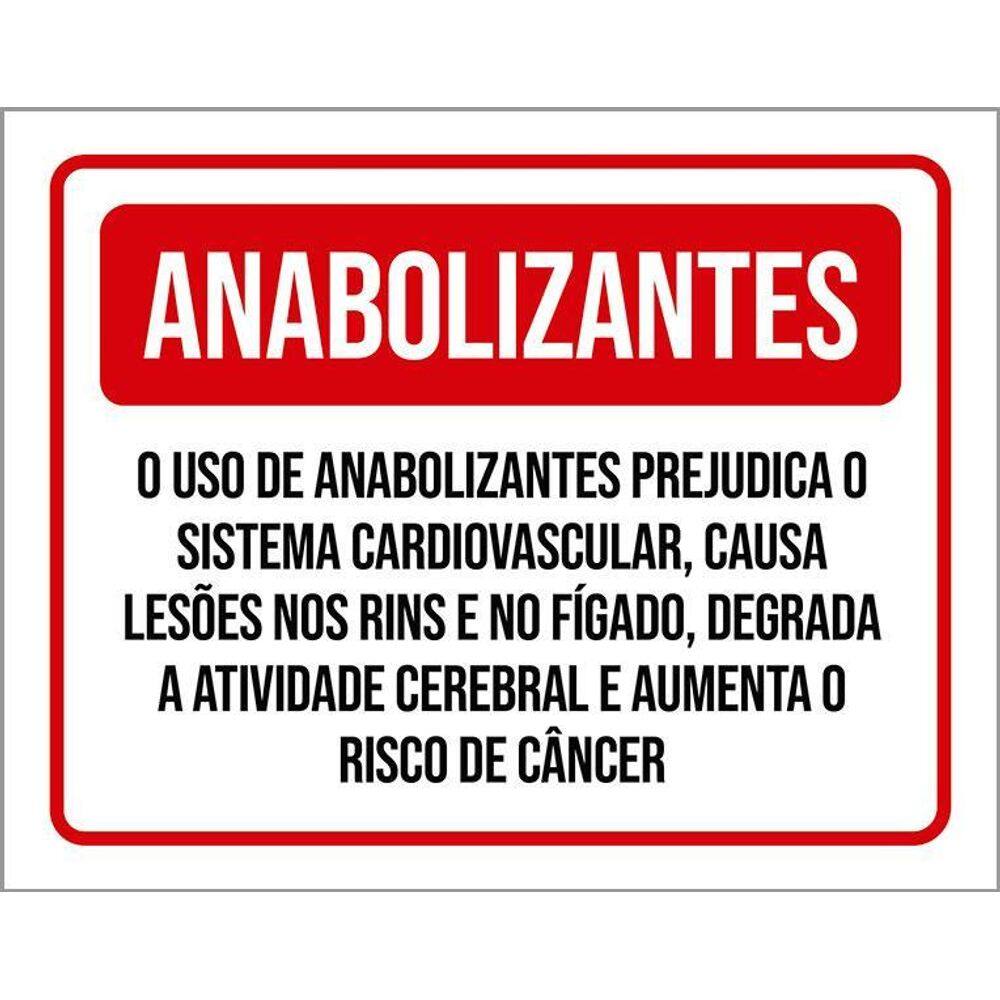 Placa Sinalização - Anabolizantes Prejudica Saúde 36X46