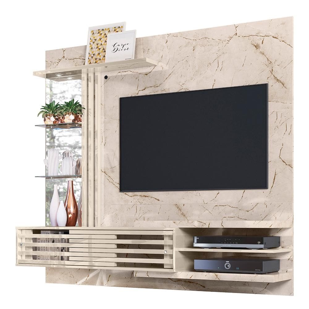 Painel Suspenso Tv 55 Pol 182 cm Frizz Supreme Cinamomo Off White MADETEC