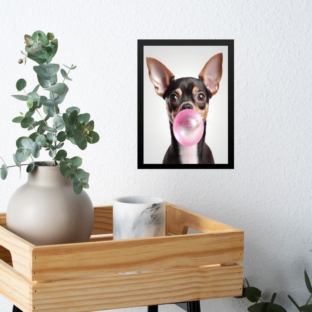 Quadro Pinscher Bubble Gum 33X24Cm