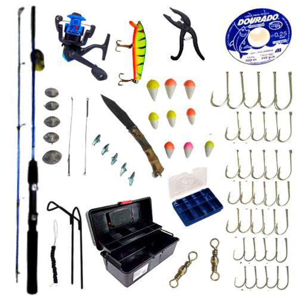 Kit De Pesca Pesqueiro Completo Vara Molinete