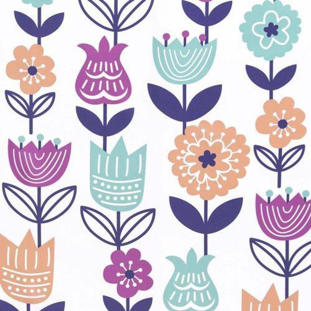 Cortina De Banho Floral 180X180 Cm