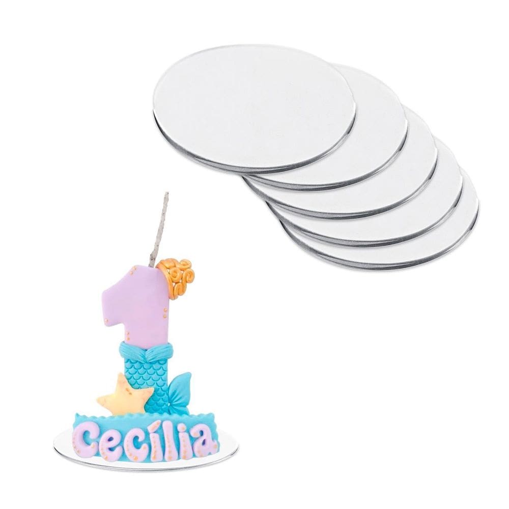 Base Acrilica Redonda 4Cm Transparente C/30