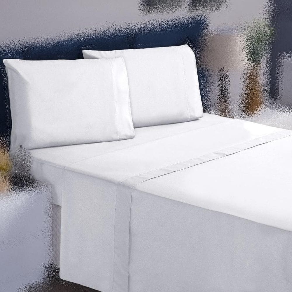 Jogo Cama Casal 3P Lençol Sem Elástico + Fronha 100% Algodão