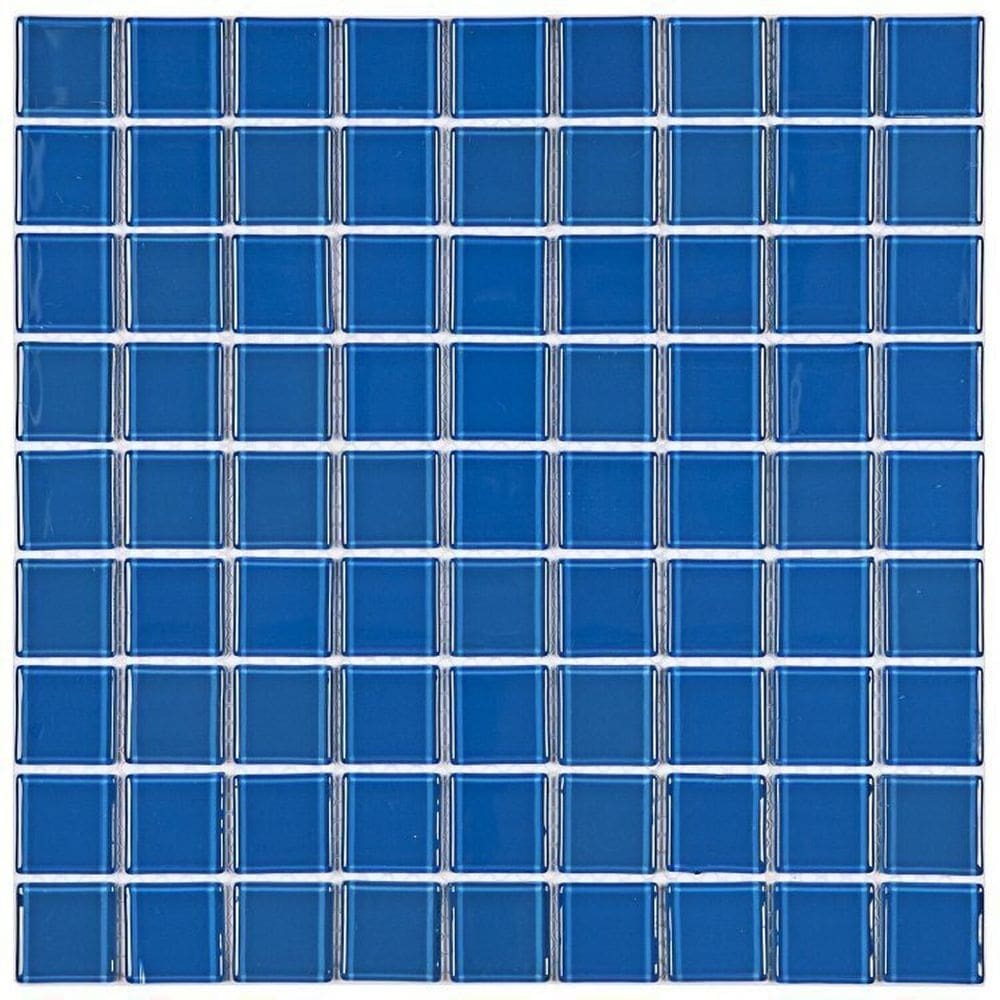 Kit 1m² Pastilha de Vidro Cristal 29cm X 29cm Azul