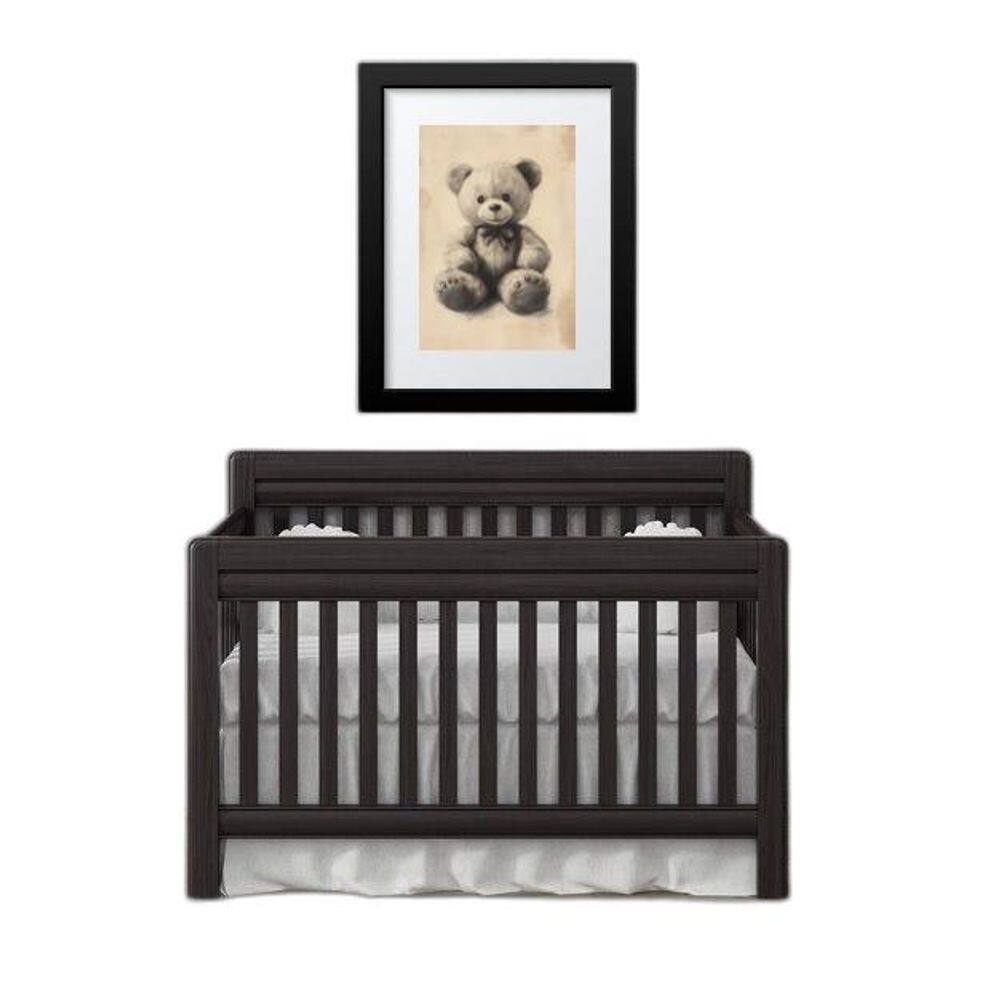 Quadro Quarto Bebê Urso Retrô Bege- 60X48Cm