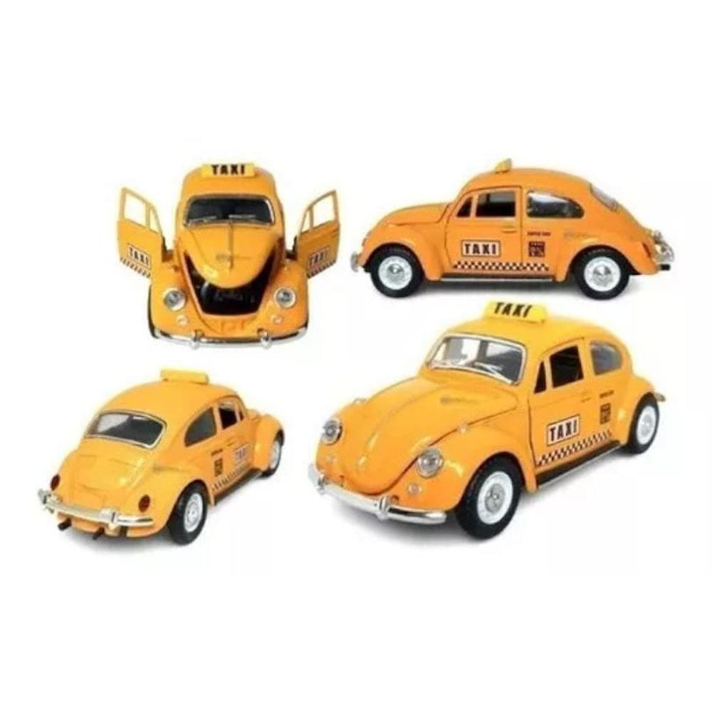 Super Fusca Táxi Clássico Carrinho Brinquedo Metal Retrô
