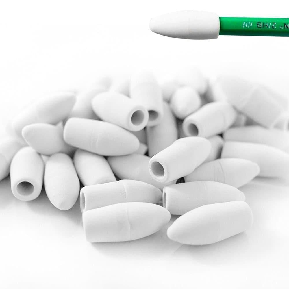 Borracha Escolar Branca Ponteira Kit 24 Borrachas